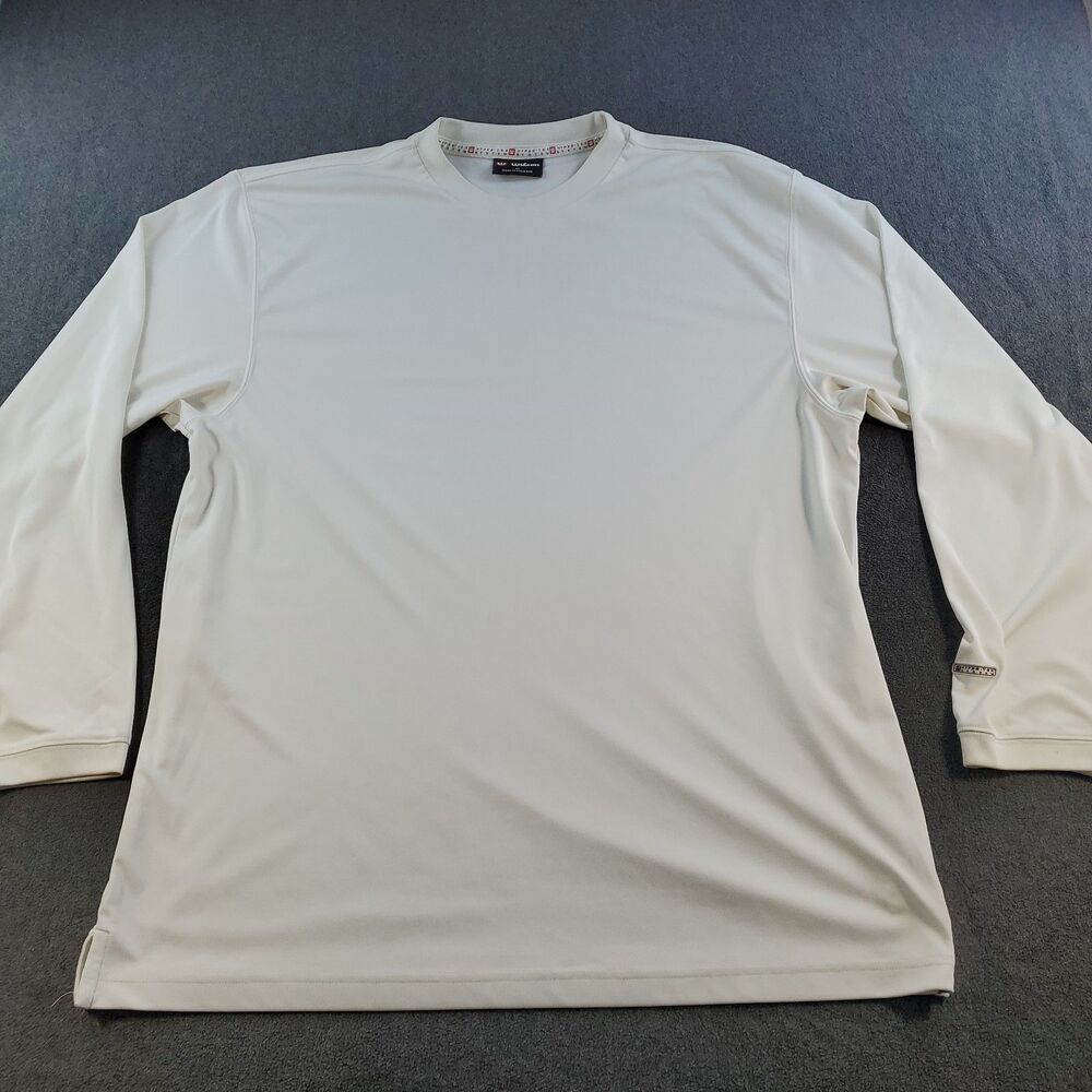 Vintage Wilson Hyper-Tek Tennis Shirt Mens XL White Blank long sleeve